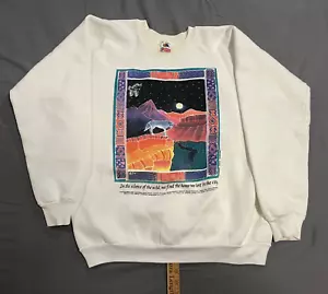 Pullover vintage Jim Morris ambiental lobo puntada única naturaleza XL - Imagen 1 de 5