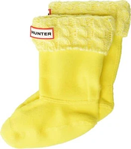 Hunter 288290 Kids 6 Stitch Cable Boot Sock Yellow Marl XL (Shoe 4-6 Big Kid) - Picture 1 of 2