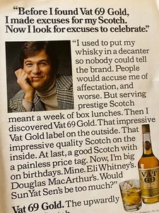Vat 69 Gold Scotch, Full Page Vintage Print Ad - Picture 1 of 1