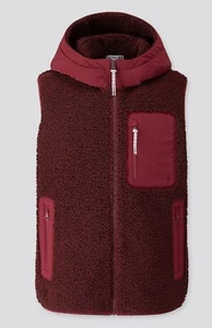 Men Uniqlo JW Anderson Windproof Pile Lined Fleece Vest SIZE XXS Wine - Picture 1 of 1