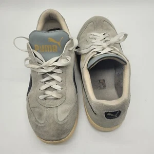 Vintage Puma Liga Suede Gray & Black Retro Sneakers Men's 9.5 - Picture 1 of 4