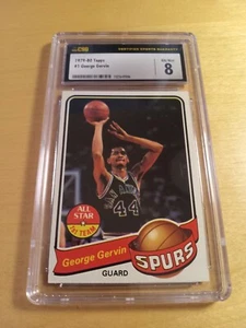 1979/80 Topps #1 George Gervin (CSG 8) tarjeta de baloncesto de los San Antonio Spurs, guardia. - Imagen 1 de 2