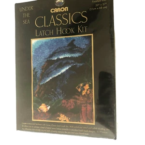 Caron Classics Under the Sea Latch Hook Kit Dolphins Ocean NEW Sealed 20X27" - Picture 1 of 3