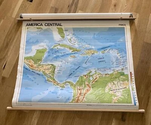 Vintage Roll-Down School Map of Central America  - Picture 1 of 8
