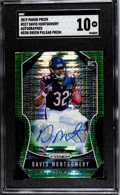 David Montgomery 2019 Panini Prizm pulsar verde neon novato autografado SGC 10 GEM ESTADO PERFEITO - Imagem 1 de 2