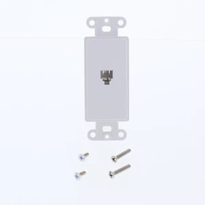 Eaton 3560-4W White Plastic Mount 4-Conductor Decorator Voice/Data Modular Jack - Picture 1 of 5