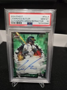 2024 Topps Finest GREEN REFRACTOR AUTO Lawrence Butler - PSA 10 GEM MINT - /75 - Picture 1 of 1