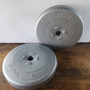 DP Fit For Life Orbatron Weights Barbell Plate 6.80 kg 15 Lbs X2 - Picture 1 of 4