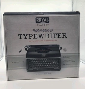 Royal Classic Manual Typewriter Black with Typewriter Ribbon Bundle - Picture 1 of 4