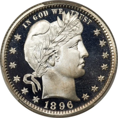 1896 Barber Quarter - CACG PR67+ DCAM - PQ PERFECTION! - SUPERB QUALITY LOOKS 68 - Image 1 of 4