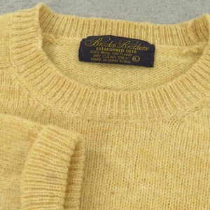 VINTAGE Brooks Brothers Sweater Mens Large Shetland Wool Chunky Knit 80s Jumper - Picture 1 of 14