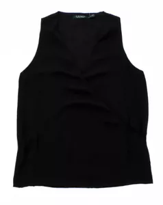 Lauren Ralph Lauren Damen schwarz durchsichtig elegant vorne gekreuzt Oberteil Einzelhandel $ 79,50 - Bild 1 von 4