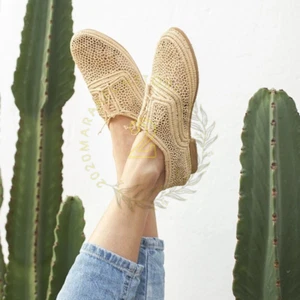 Gift Moroccan Raffia sandals women shoes Berber Mules Babouche handmade Slippers - Picture 1 of 5