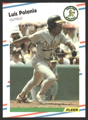 Luis Polonia #292 1988 Fleer Oakland AthleticsRC Rookie - Image 1 of 2