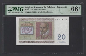 Belgium 20 Francs 1950 P132a Uncirculated Grade 66 - Picture 1 of 2