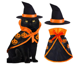 Disfraz De Gato Para Halloween Capa De Bruja Y Sombrero Disfraces Para Mascotas