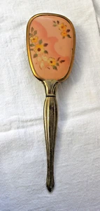 Vintage Gold Tone Vanity Hairbrush - Floral - Picture 1 of 8