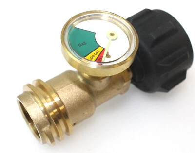 Propane Tank Brass Adapter W/ Pressure Meter Gauge 4 Master LP Gas Grill BBQ RV - Image 1 of 4