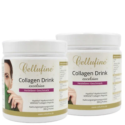 (83,32€/KG) Cellufine EXCELSIOR VERISOL Collagen Drink mit Hyaluronsäure 2x300g - Bild 1 von 3
