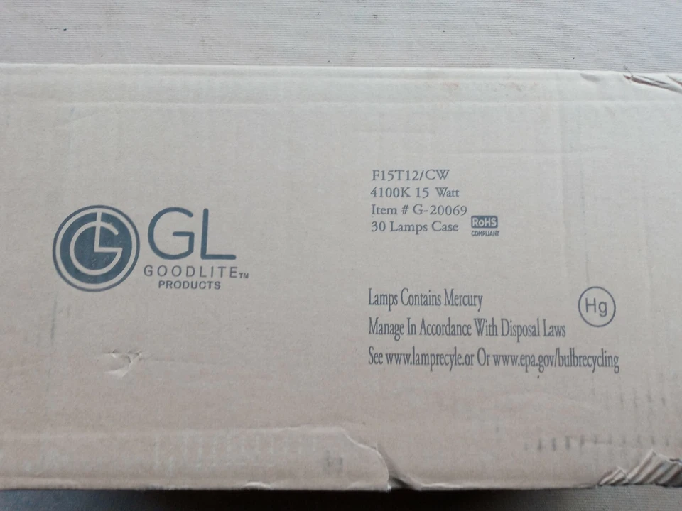 Case of 30 Bulbs Goodlite F15T12/CW - 4000K G-20069 Cool White - Image 1 of 1