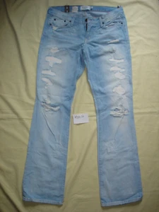Neu mit Etikett neu Abercrombie & Fitch Damen Schlagstiefel niedriger Bund gerippte Jeans Waschung Emma 8R heiß - Bild 1 von 10