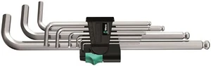 Wera 950/9 Hex-Plus 1 L-Key Set Chrome Plated Metric 9 Pieces 05022087001 - Picture 1 of 5