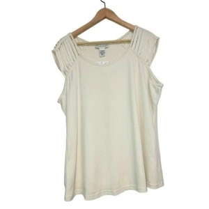 Doncaster Collection Cream Sleeveless Top Women's XL New Sleeveless Blouse - Picture 1 of 10