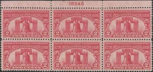 Plate Block of 6 stamps - Scott 627 - 2 cent - Liberty Bell - 1926 - MLH - Picture 1 of 1