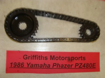 1986 年 YAMAHA PHAZER 豪华 PZ480E 81J 轨道传动链条齿轮链轮组 17t 29t — 第 1/4 张图片