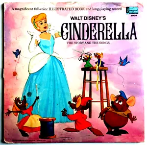 WALT DISNEY - Cinderella The Story & Songs - Vinyl LP 1969 Disneyland 3908 Book - Imagen 1 de 11