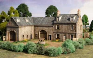 Französischer Bauernhof & Scheune L-förmige Normandie Europa Zweiter Weltkrieg 20 mm 1/76 1/72 28 mm mit Extras - Bild 1 von 11