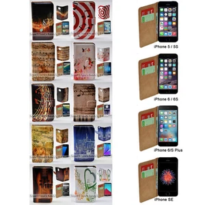 Cubierta billetera para teléfono iPhone 16 15 14 Plus Pro Max Apple - Impresión de notas musicales - Imagen 1 de 31