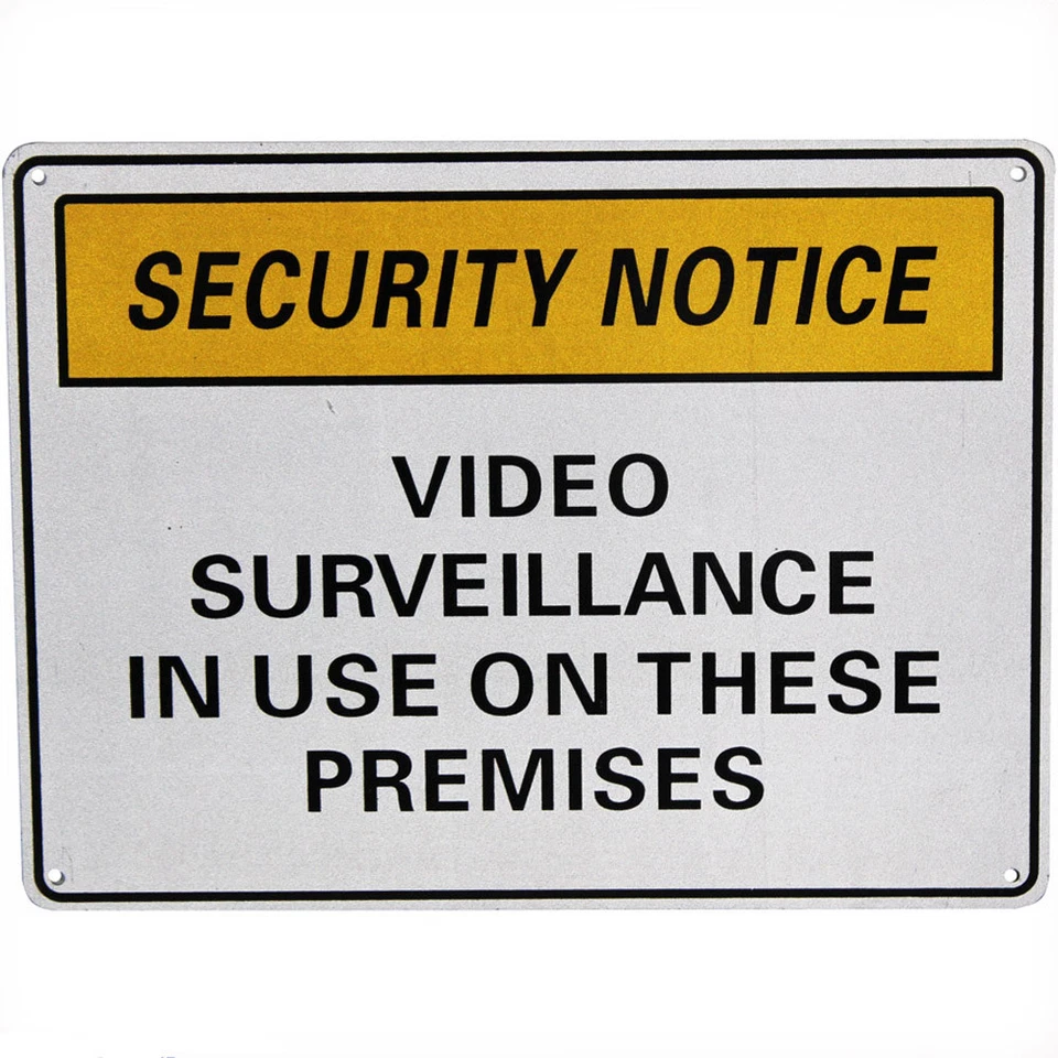 WARNING SECURITY NOTICE SIGN Video Surveillance In Use 200x300mm Great Metal Pro