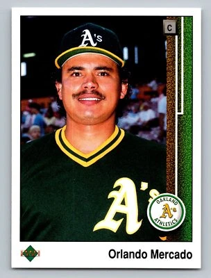 Orlando Mercado 1989 Upper Deck #624 Oakland Athletics - Image 1 of 2