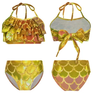 Kids Girl's Tank Top And Underwear Surfing Vest With Bottoms Set Rashguard Pool - Picture 1 of 69