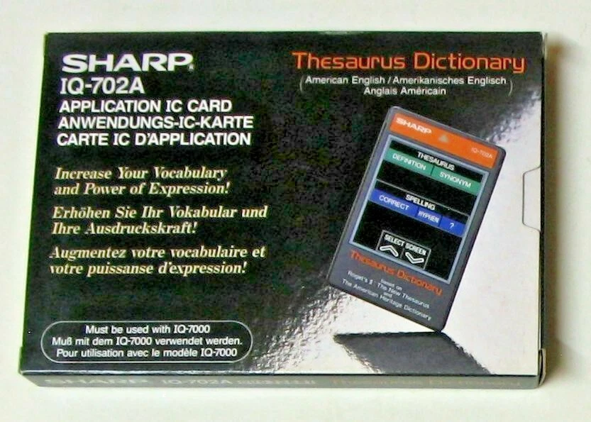 SHARP IQ-702A THESAURUS DICTIONARY - Application IC Card with IQ-7000 Series NEW - Immagine 1 di 1