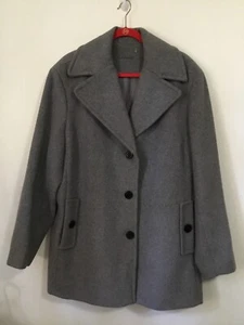 Calvin Klein Gray Wool /Polyester 3/4 Long Coat Plus Size 2X - Picture 1 of 10