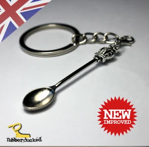 🇬🇧 Mini Key Spoon - Detachable Charm - Little Tiny Crown Spoon Keyring Thing  - Picture 1 of 3