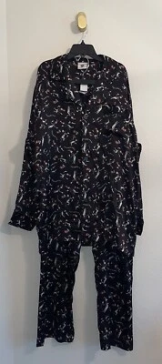 Vtg Universal Studios Dr Seuss Cat in the Hat Silk Mens 2 Pc PJs Pajamas XL New - Image 1 of 4