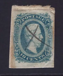 Bigjake: CSA-12d, 10 cent Confederate States of America, dark blue - Picture 1 of 2