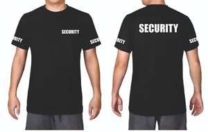 SECURITY T-SHIRT BODYGUARD DOORMAN SIZES S-7XL PRINTED FRONT/BACK/SLEEVES TSHIRT - Picture 1 of 5