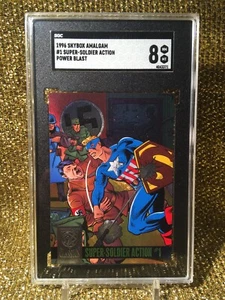 Super Soldier Action 1996 Skybox amalgam 1 Marvel DC Comics Power Blast SGC 8 RC - Picture 1 of 3