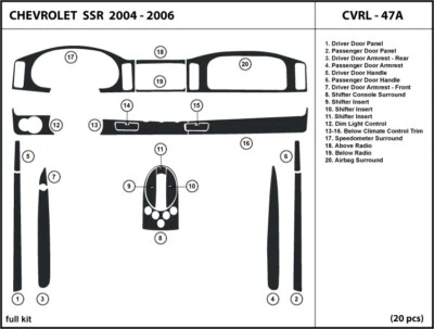 Interior Real Carbon Fiber Dash Trim Kit for Chevrolet SSR 2003-2006 - Image 1 of 4