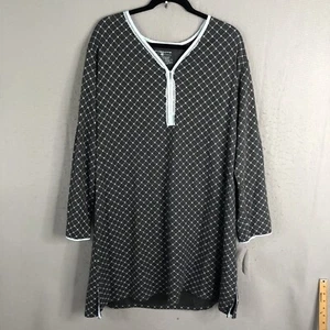 Liz Claiborne Nightgown Womens 2X Plus Size Gray Blue Feminine Comfy Lounge NEW - Picture 1 of 16