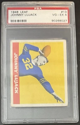 1948 Leaf JOHNNY LUJACK Rookie Card #13 Chicago Bears PSA 4 - Image 1 of 2