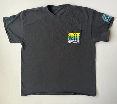 Disney Epcot Shirt Mens Size Large Black Cut Tag Short Sleeve Disney World - Image 1 of 4