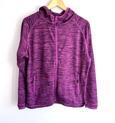 Trespass Size XL UK 16 Magenta Marl Fleece Hooded Jacket Hoody Zip Through - Image 1 of 4