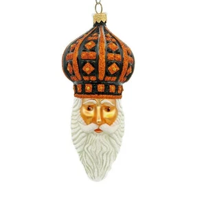 Patricia Breen Bijoux Noel Santa Black Orange Halloween Ornament Glitter - Picture 1 of 5