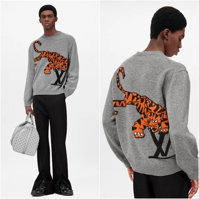 UltraRare & Great Louis Vuitton SS22 Tiger Intarsia Jumper Sweater - Image 1 of 4