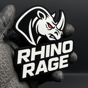 1PCS RHINO RAGE 3D Emblem Badge – Multicolor Acrylic Car Fender & Trunk Decal - Picture 1 of 2